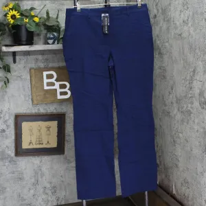 Brooke Shields Timeless Womens Stretch Boot-Cut Woven Pants Navy Blue 18W Tall
