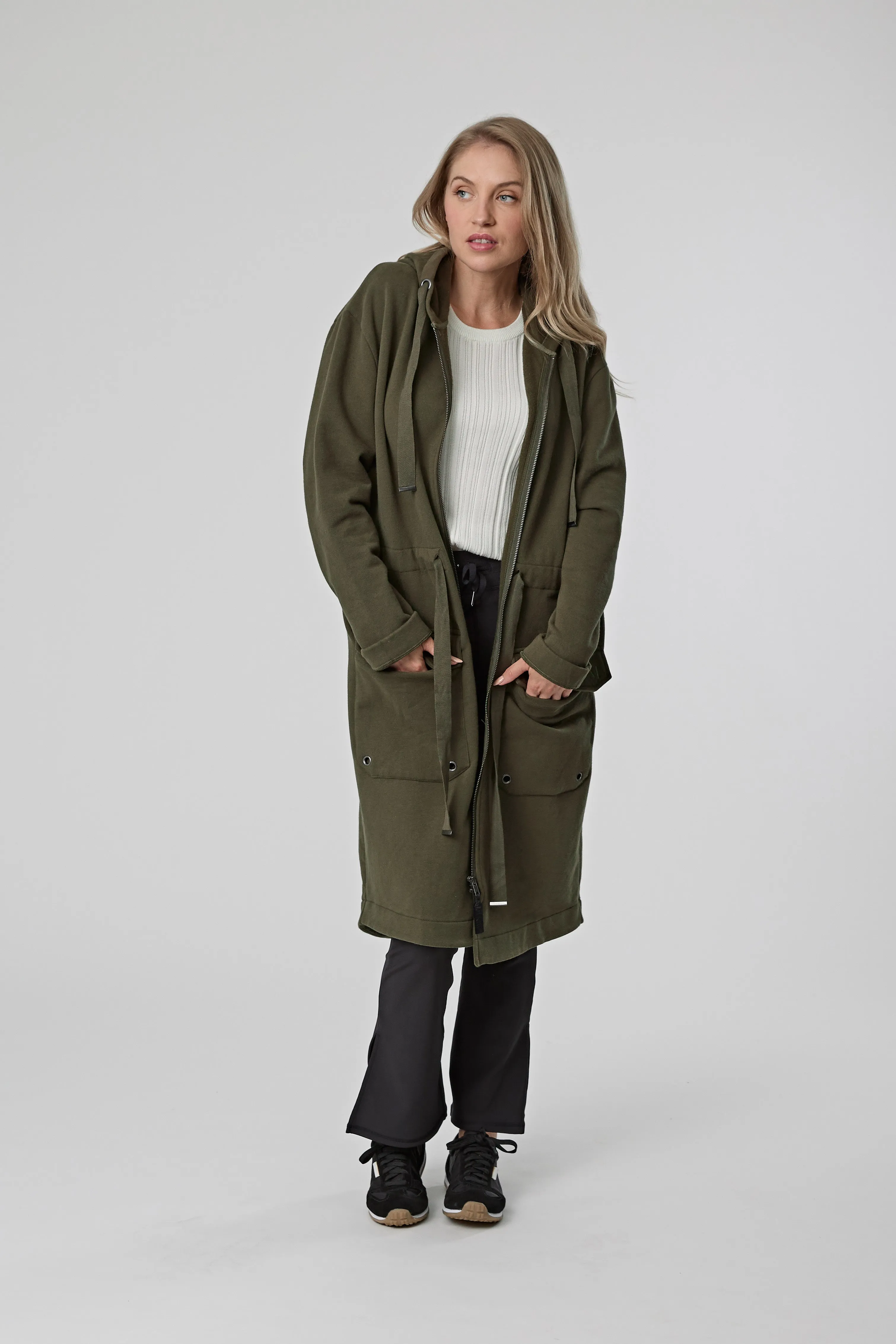 Brooklyn Longline Coat - Olive