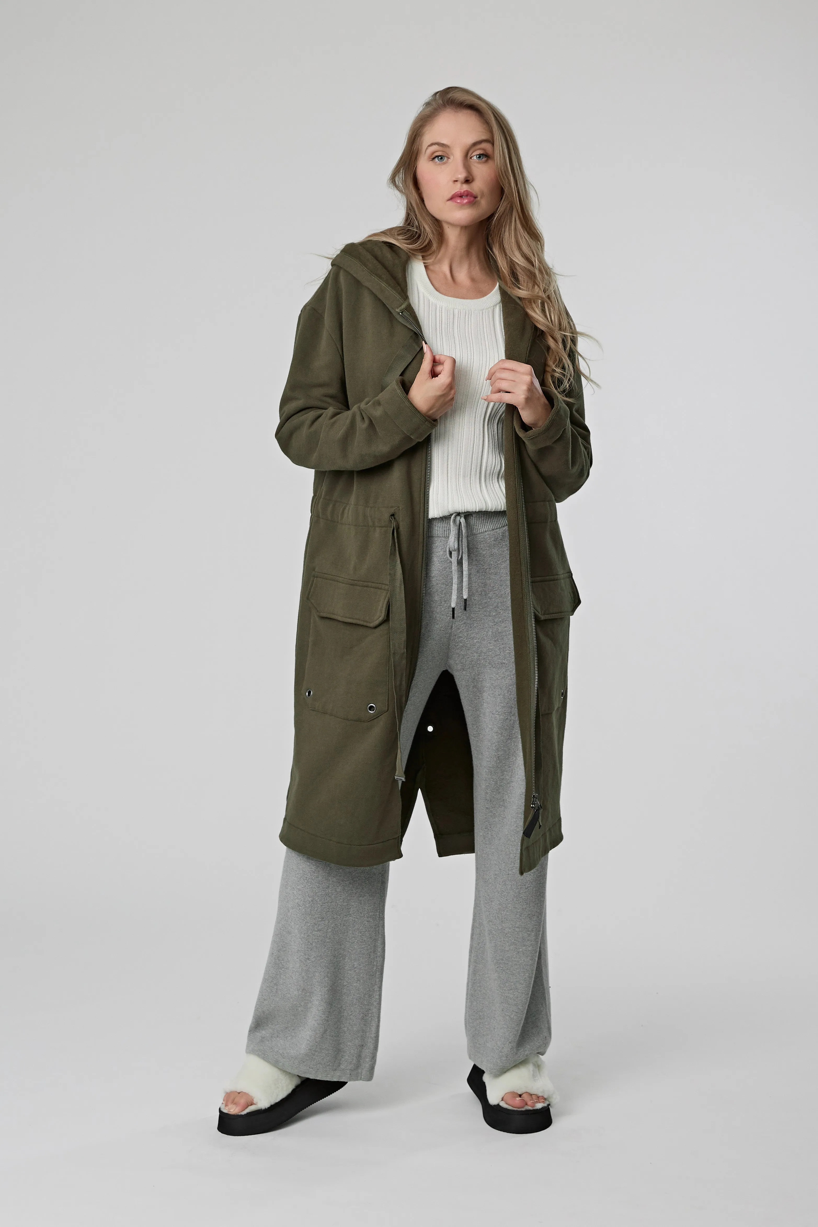 Brooklyn Longline Coat - Olive