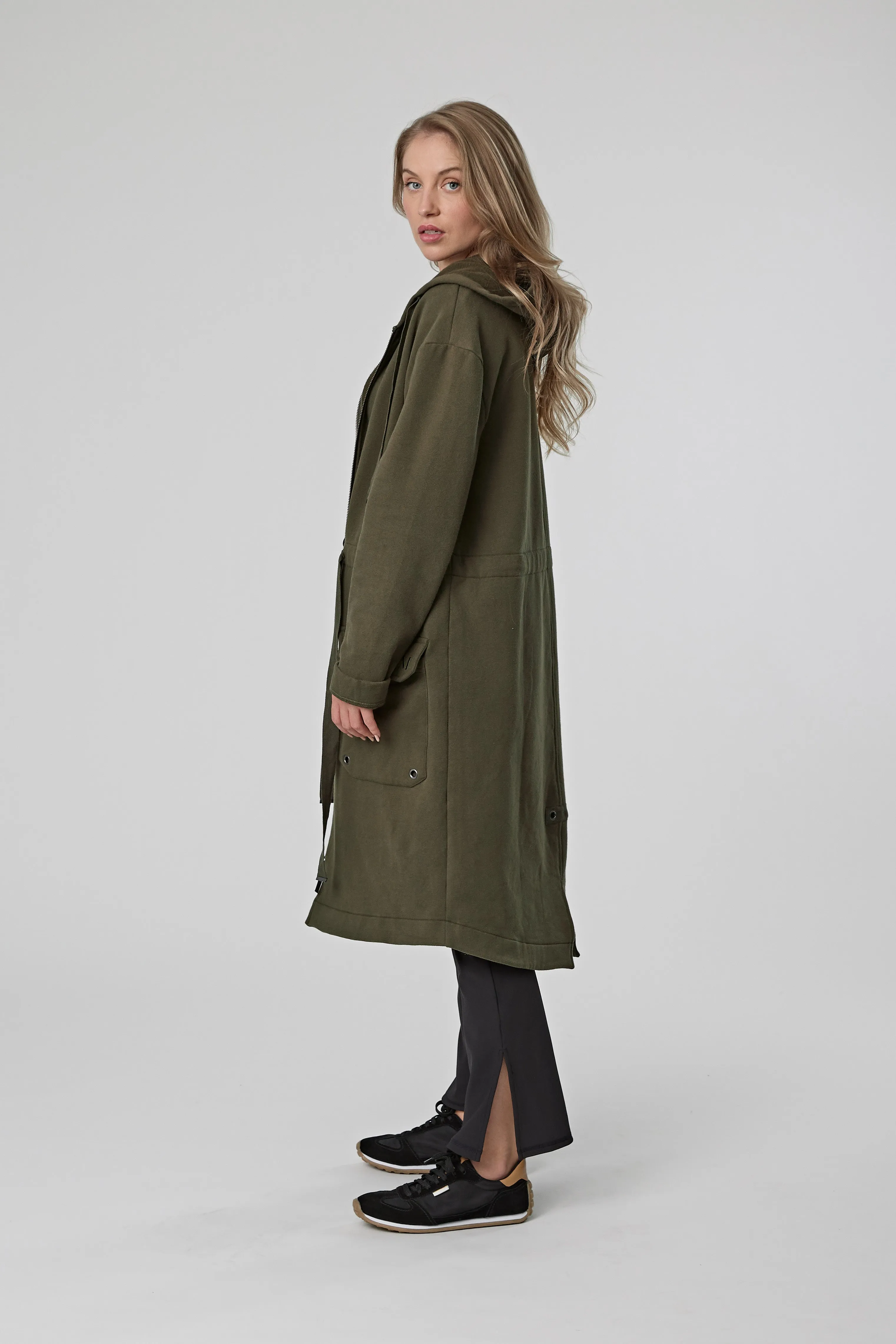 Brooklyn Longline Coat - Olive