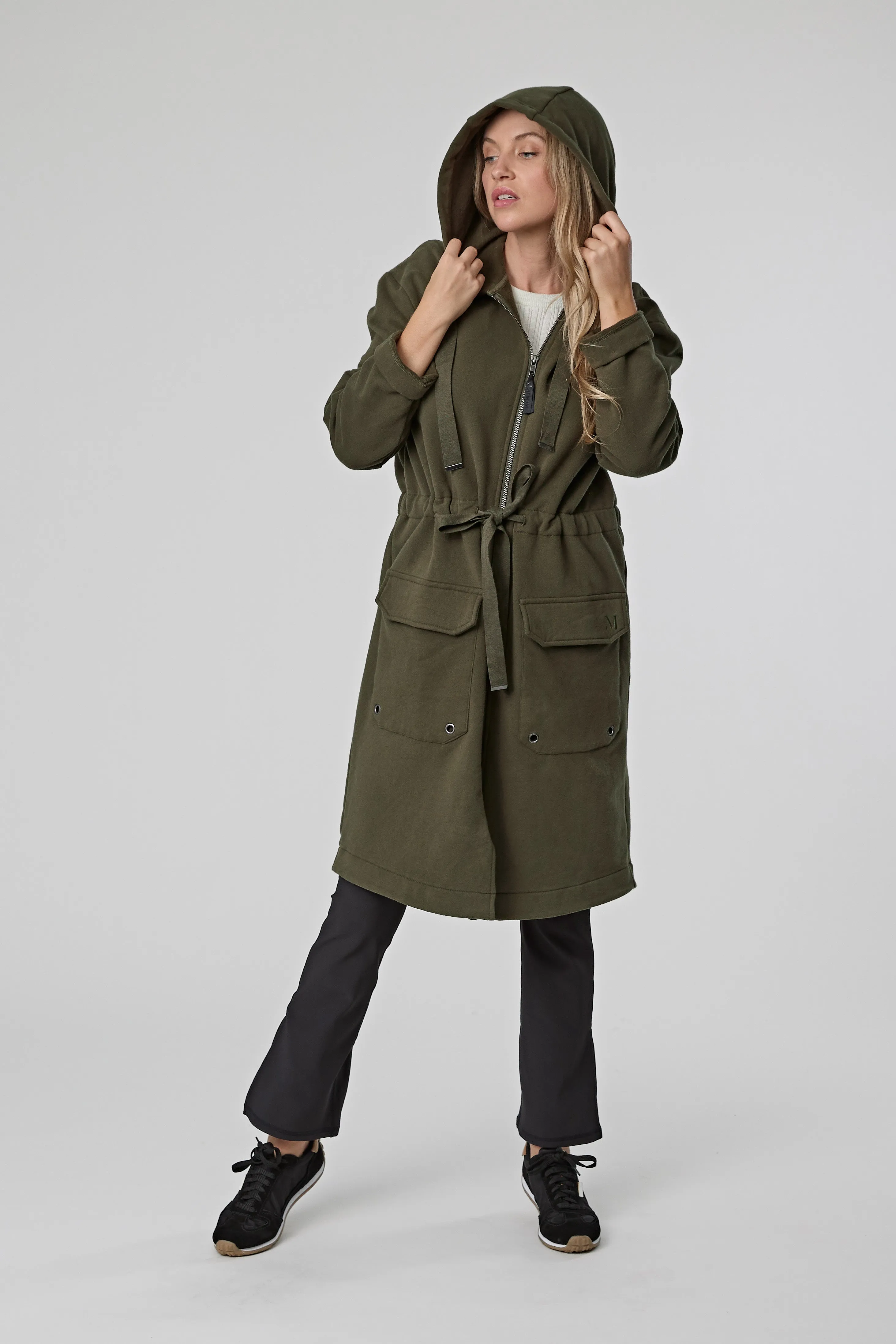 Brooklyn Longline Coat - Olive