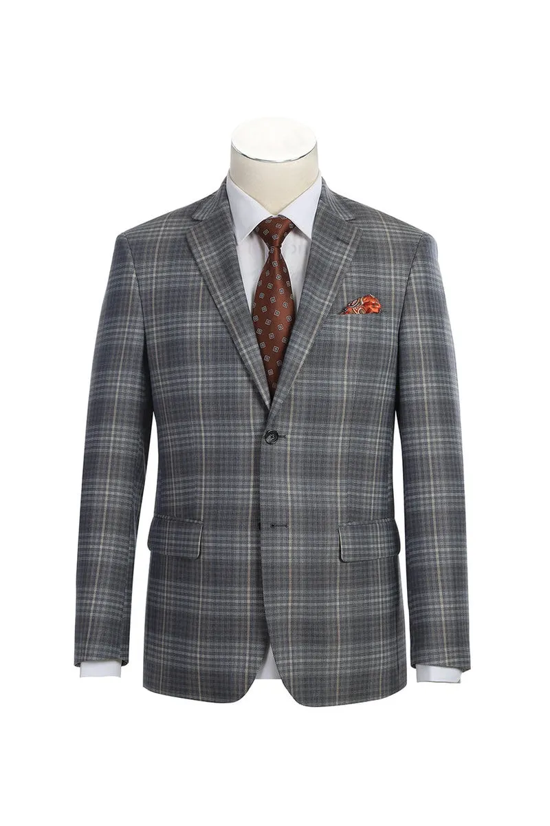 Brown Windowpane Sports Jacket