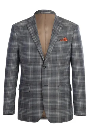 Brown Windowpane Sports Jacket