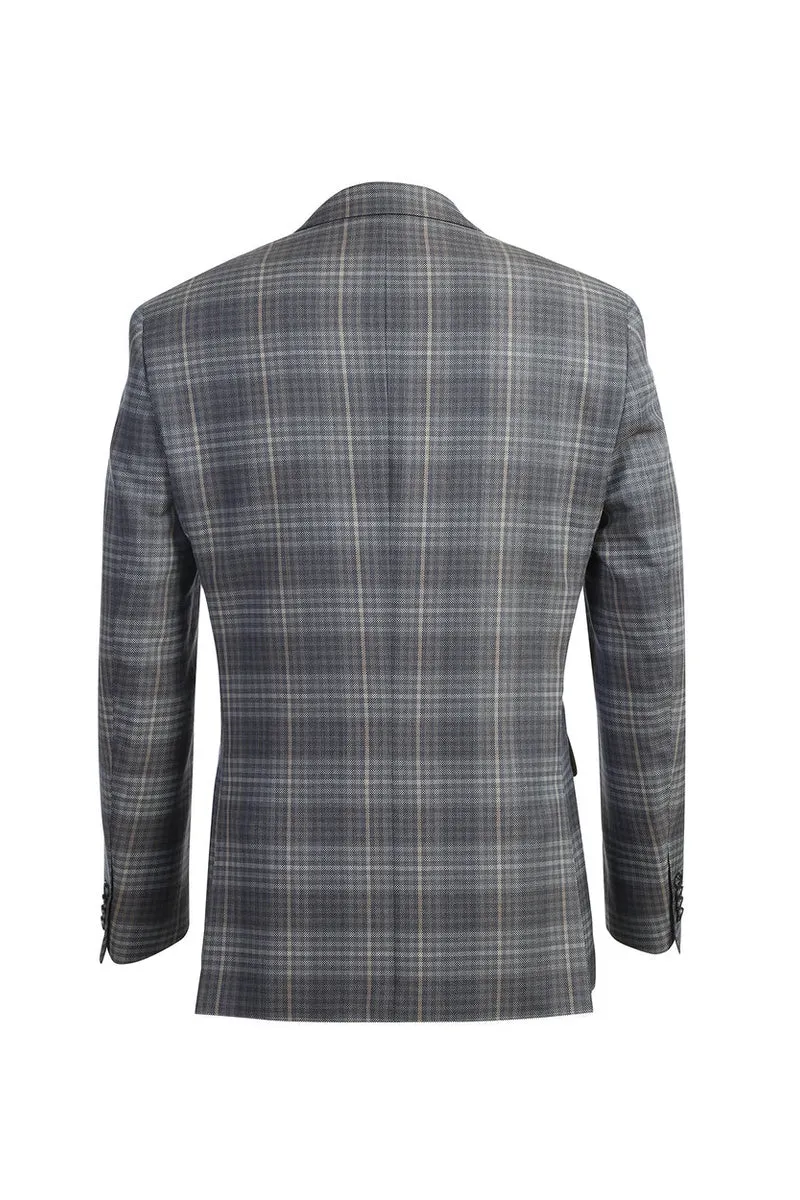 Brown Windowpane Sports Jacket