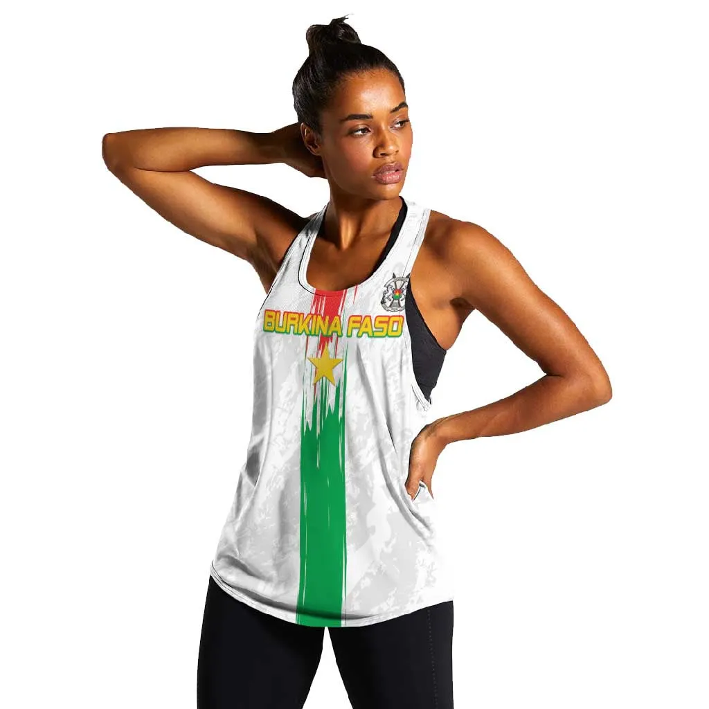 Burkina Faso Football Custom Women Racerback Tank Go Champions LT15