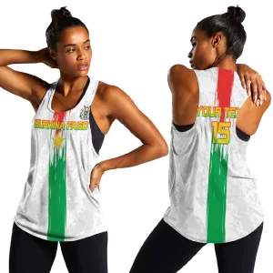 Burkina Faso Football Custom Women Racerback Tank Go Champions LT15