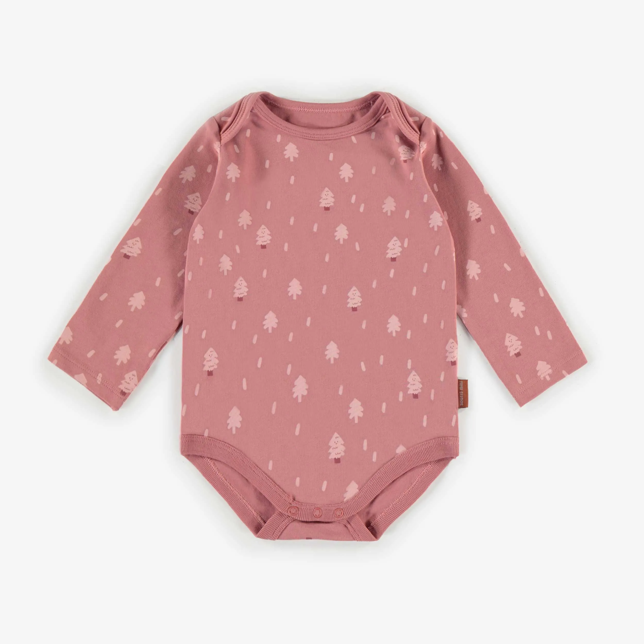 Cache-couche rose à motifs rose ton sur ton, bébé || Pink tone on tone patterned bodysuit, baby