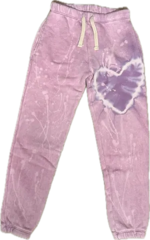 Californian Vintage- Tie Dye Heart Sweatpants (dusty pink)