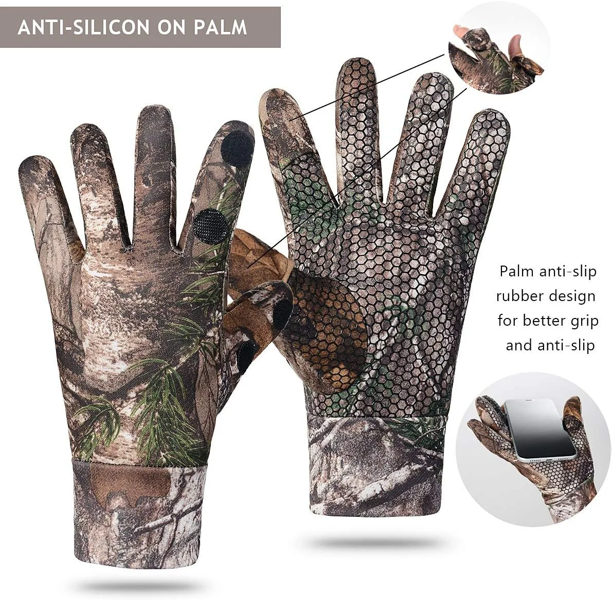 Camouflage Hunting Gloves – Anti-Slip