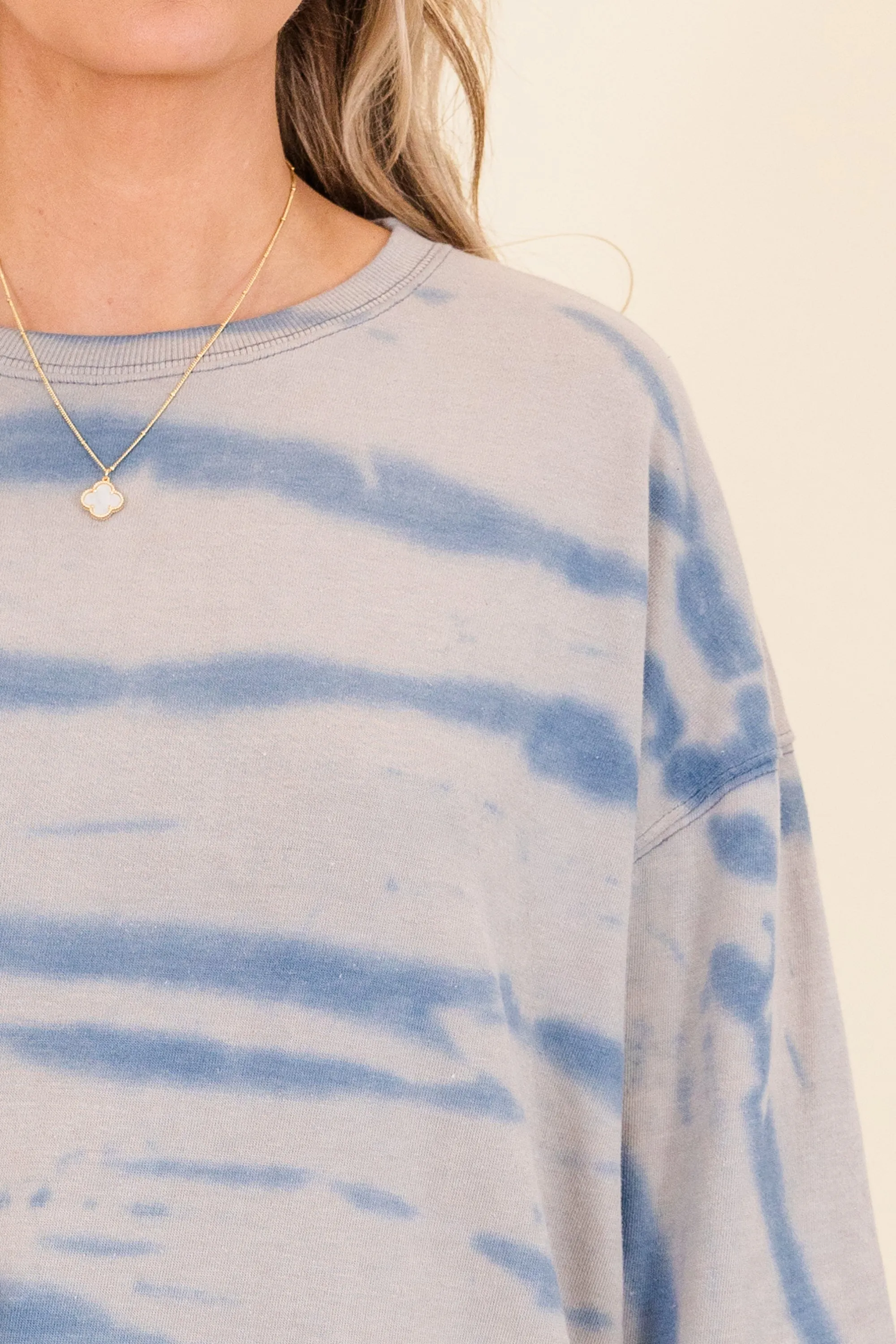 Cascade Wash Top, Teal-Grey