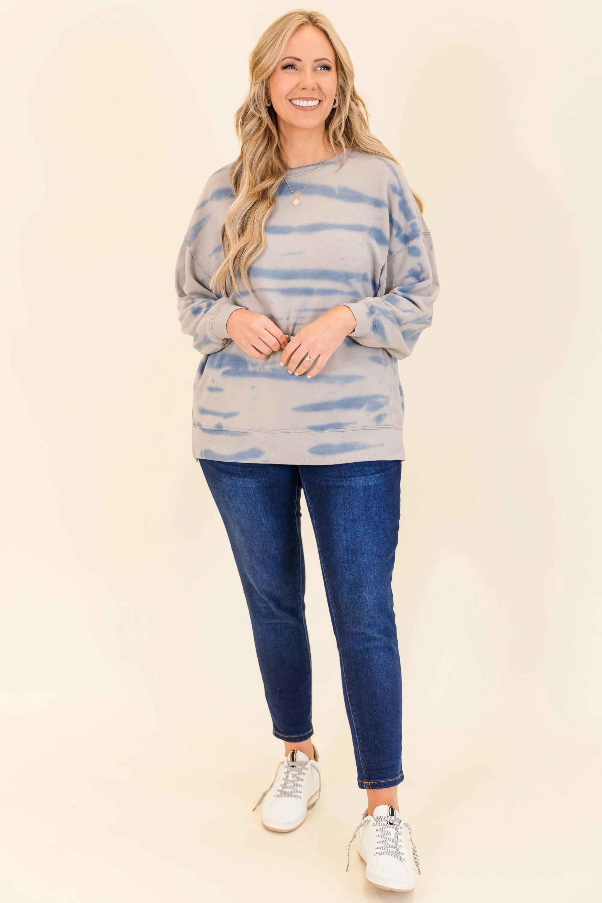 Cascade Wash Top, Teal-Grey