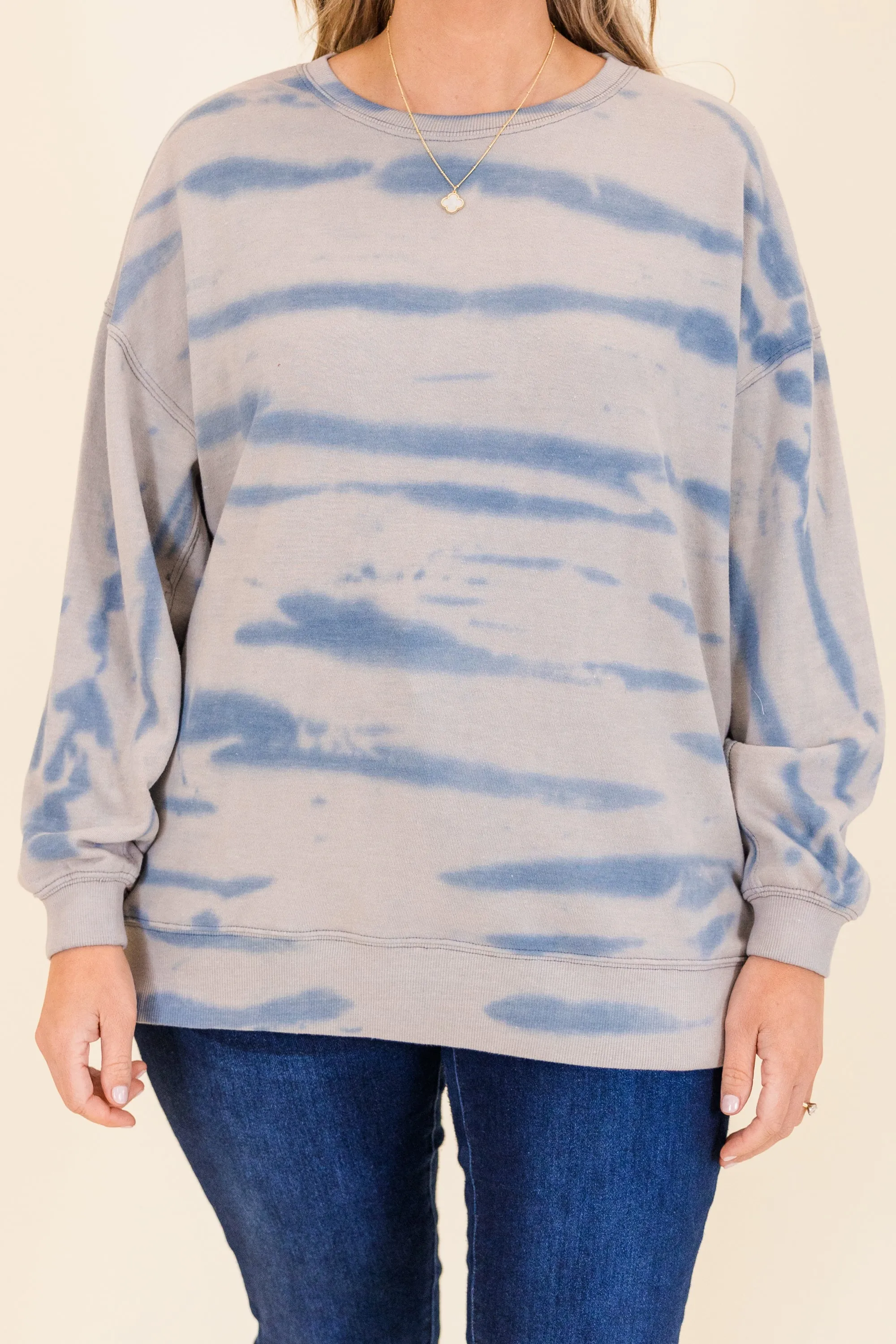 Cascade Wash Top, Teal-Grey