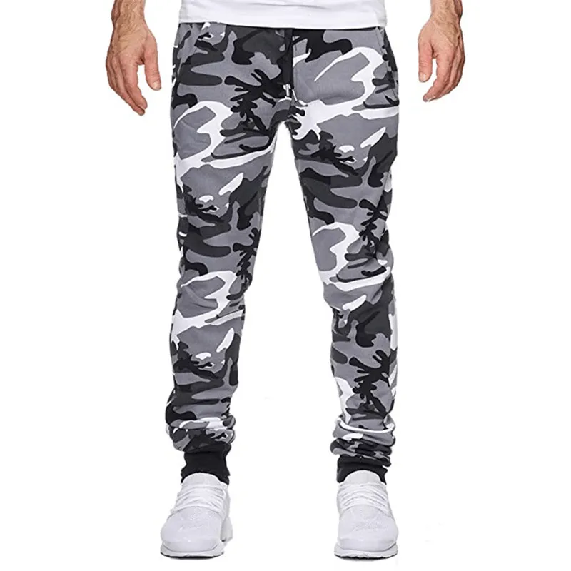 Casual Camouflage Mid-Waist High-Stretch Print Stretch Sports Jogging Pants