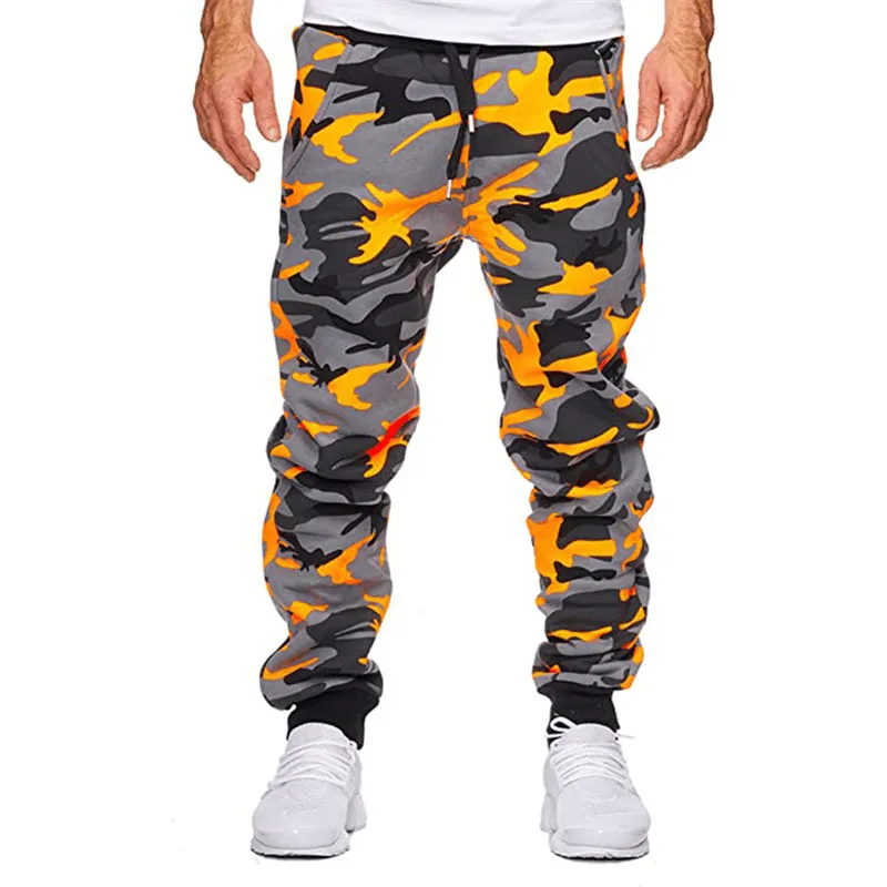 Casual Camouflage Mid-Waist High-Stretch Print Stretch Sports Jogging Pants