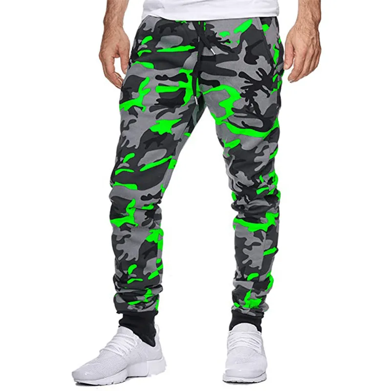 Casual Camouflage Mid-Waist High-Stretch Print Stretch Sports Jogging Pants