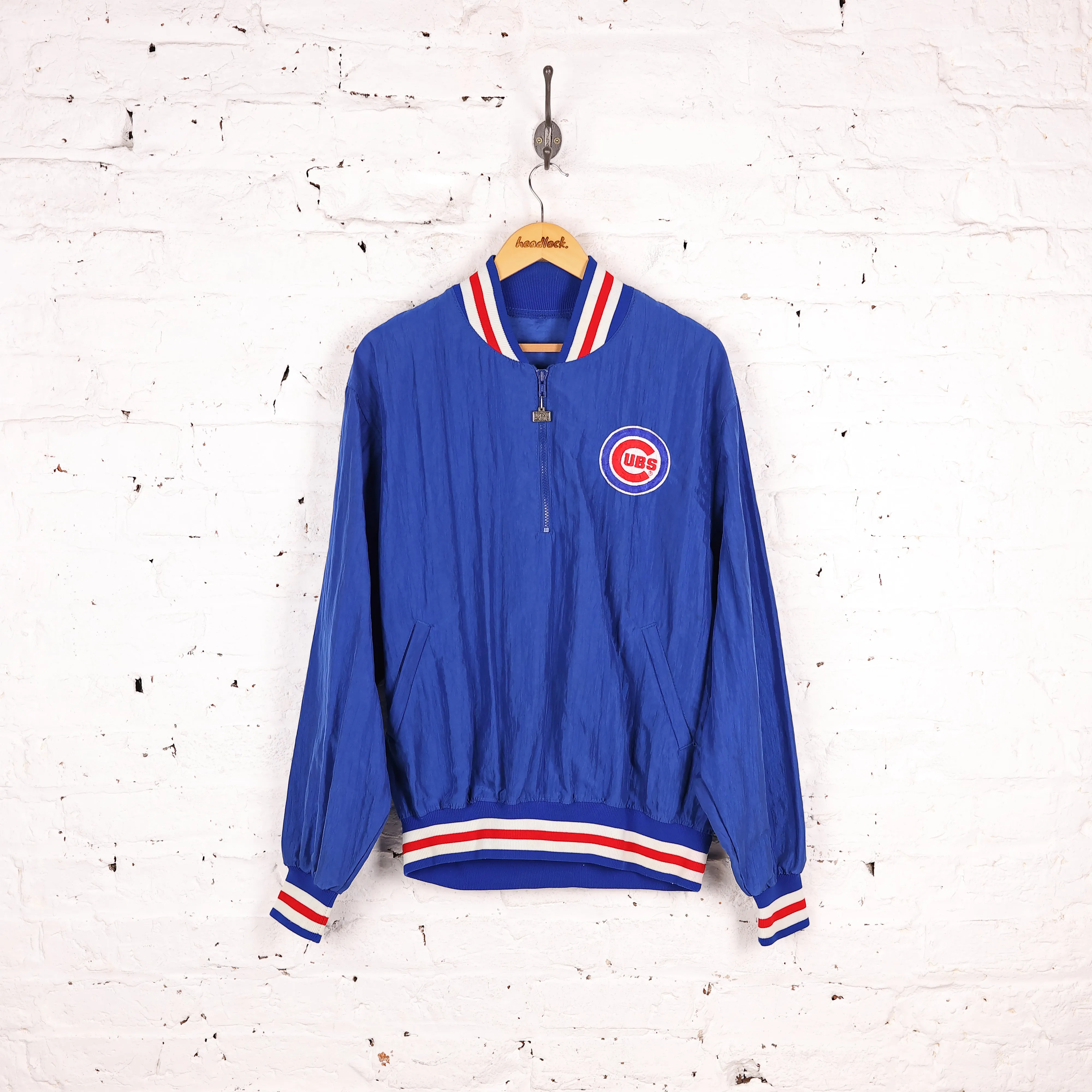 Chicago Cubs 1/4 Zip Starter Baseball Jacket - Blue - L