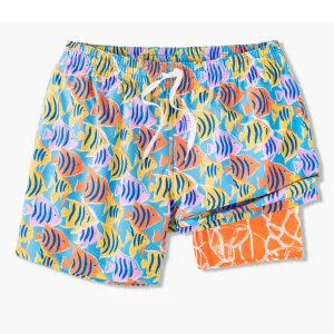 Chubbies 5.5-Inch The Fish Tanks Swim Trunks - Bright Blue