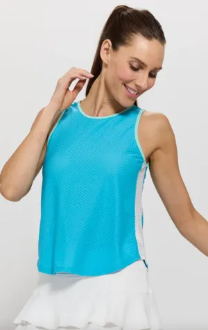 Circle Mesh Linear Tank - Tropical Blue