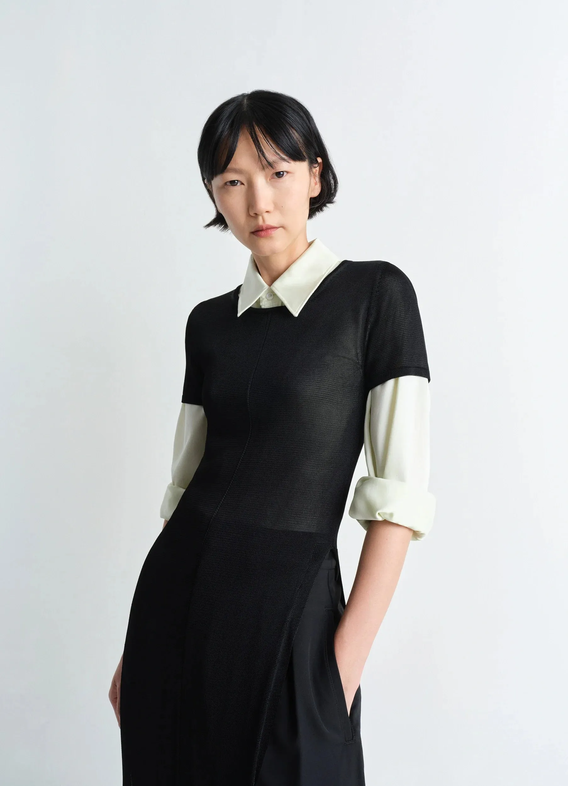 COLUMN DRESS WITH SLITS