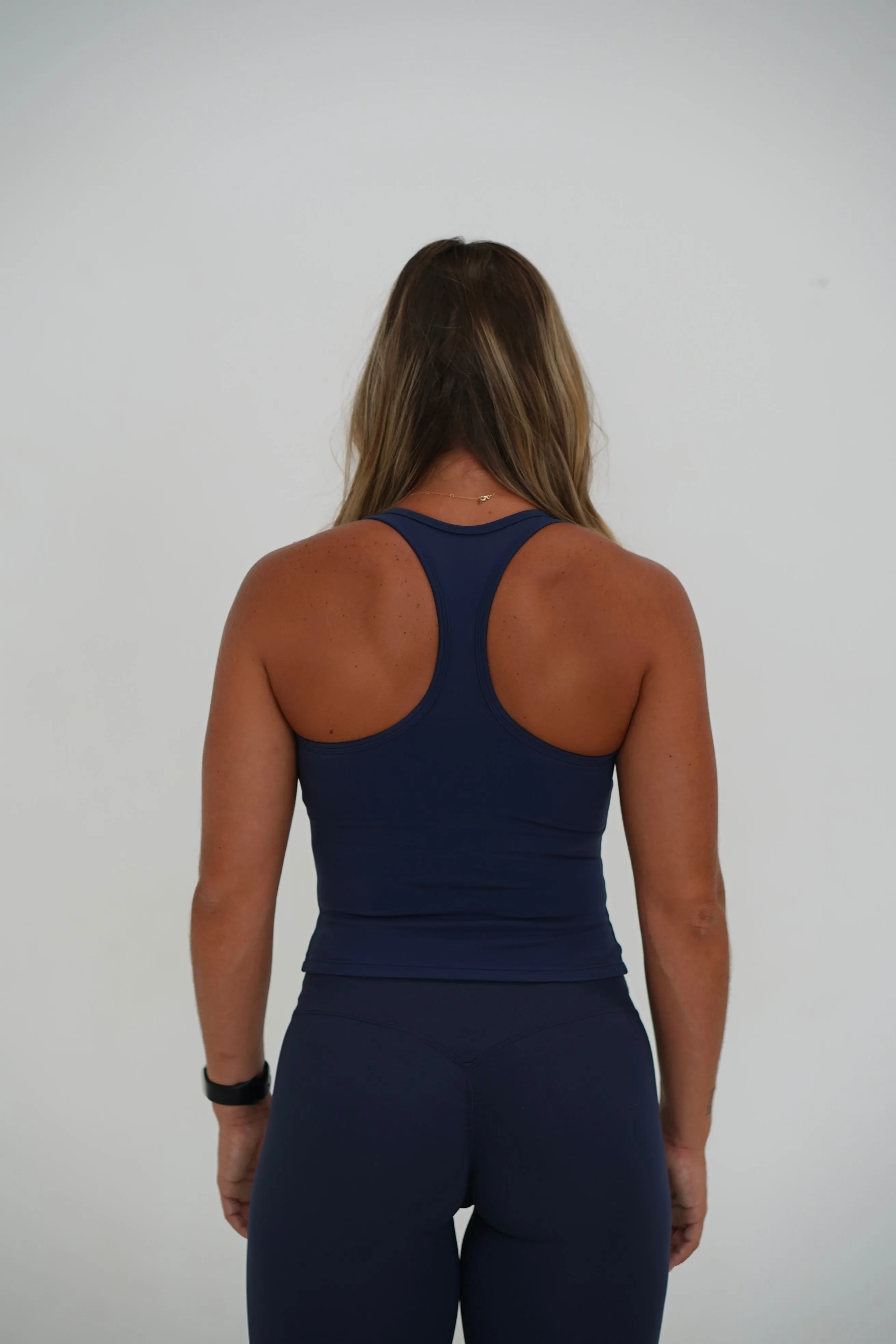 CONTOUR RACERBACK TANK- NAVY