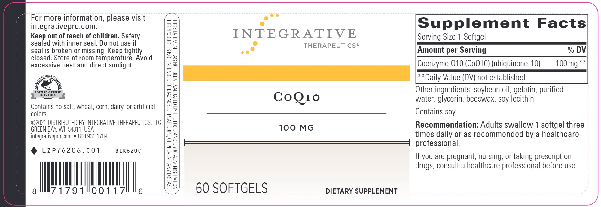 COQ10 100 mg Softgels