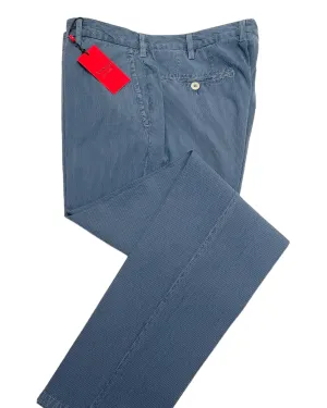Cotton Seersucker Stretch Chino Pants - Blue Steel