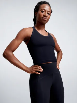 CROPPED MUSCLE TANK (RECYCLED) Black