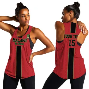 Custom Afro Malawi Football Women Racerback Tank Go Champions - African Pattern LT15