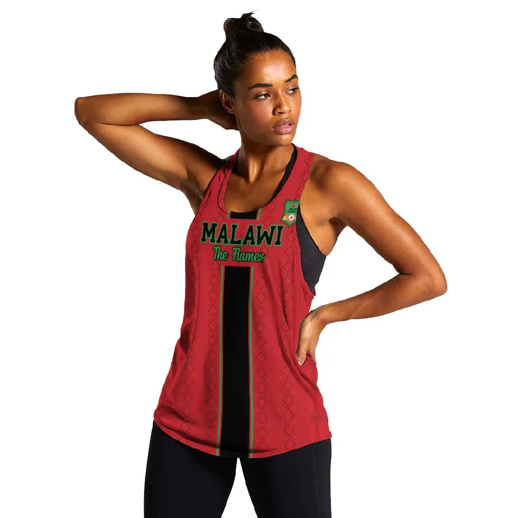 Custom Afro Malawi Football Women Racerback Tank Go Champions - African Pattern LT15