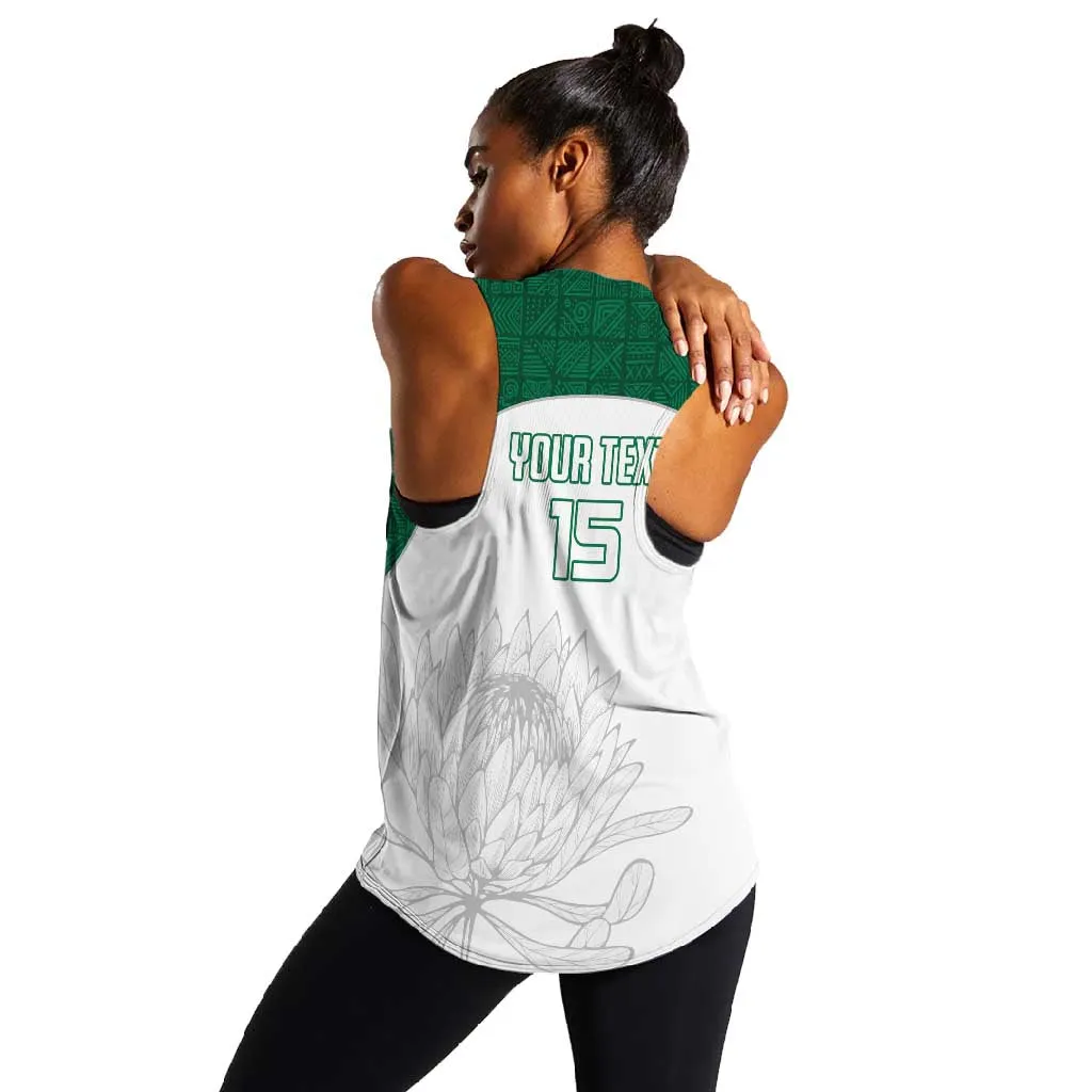 Custom Afro South Africa Cricket Women Racerback Tank Go Proteas - African Pattern LT15