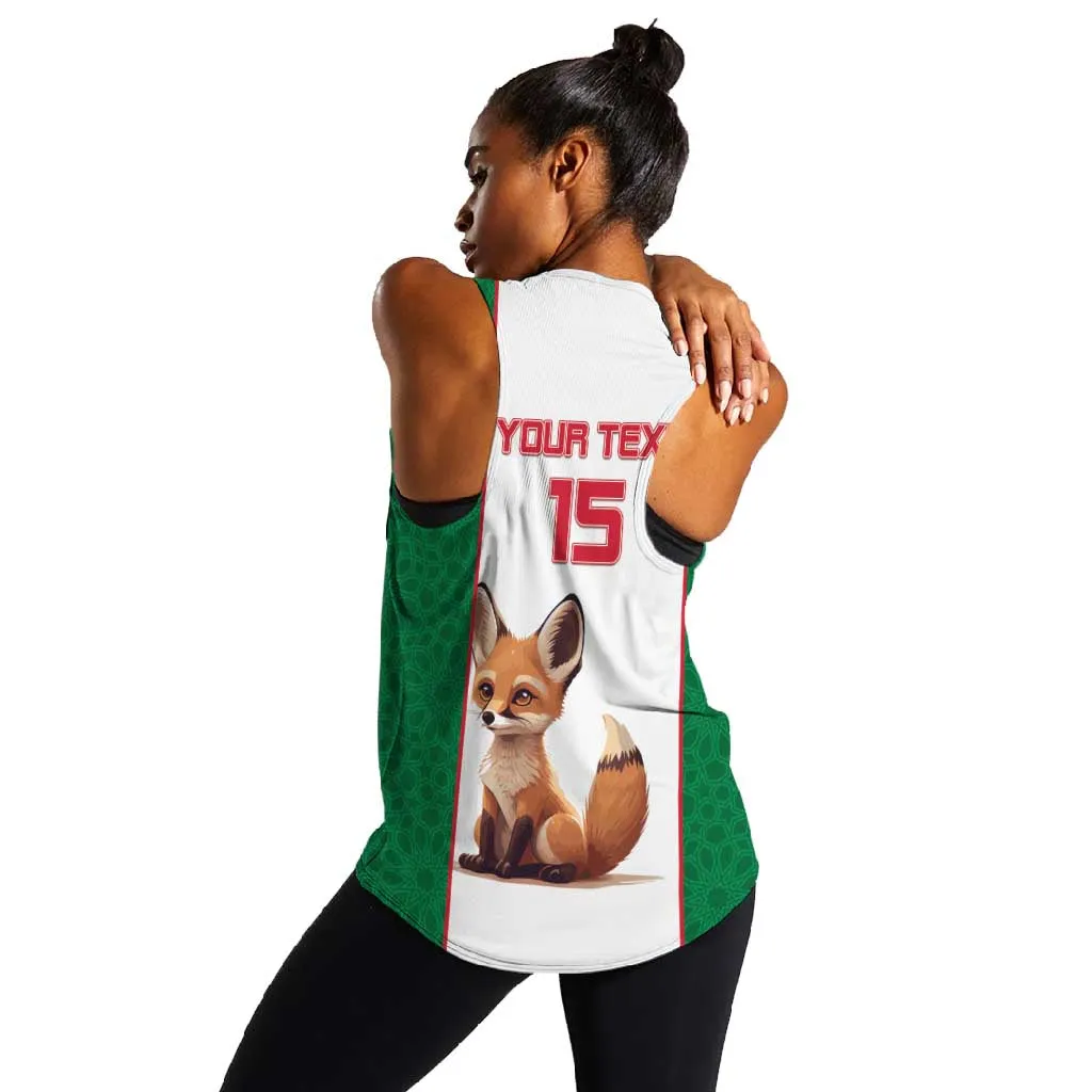 Custom Algeria Football Women Racerback Tank Fennec Foxes With Islamic Pattern LT15