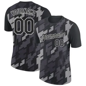 Custom Black White 3D Esports Performance T-Shirt