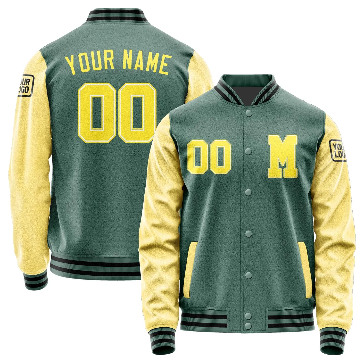 Custom Blue Green Light Yellow Jacket