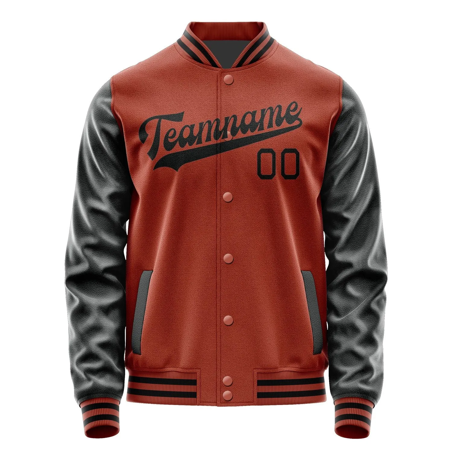 Custom Coral Red Black Jacket