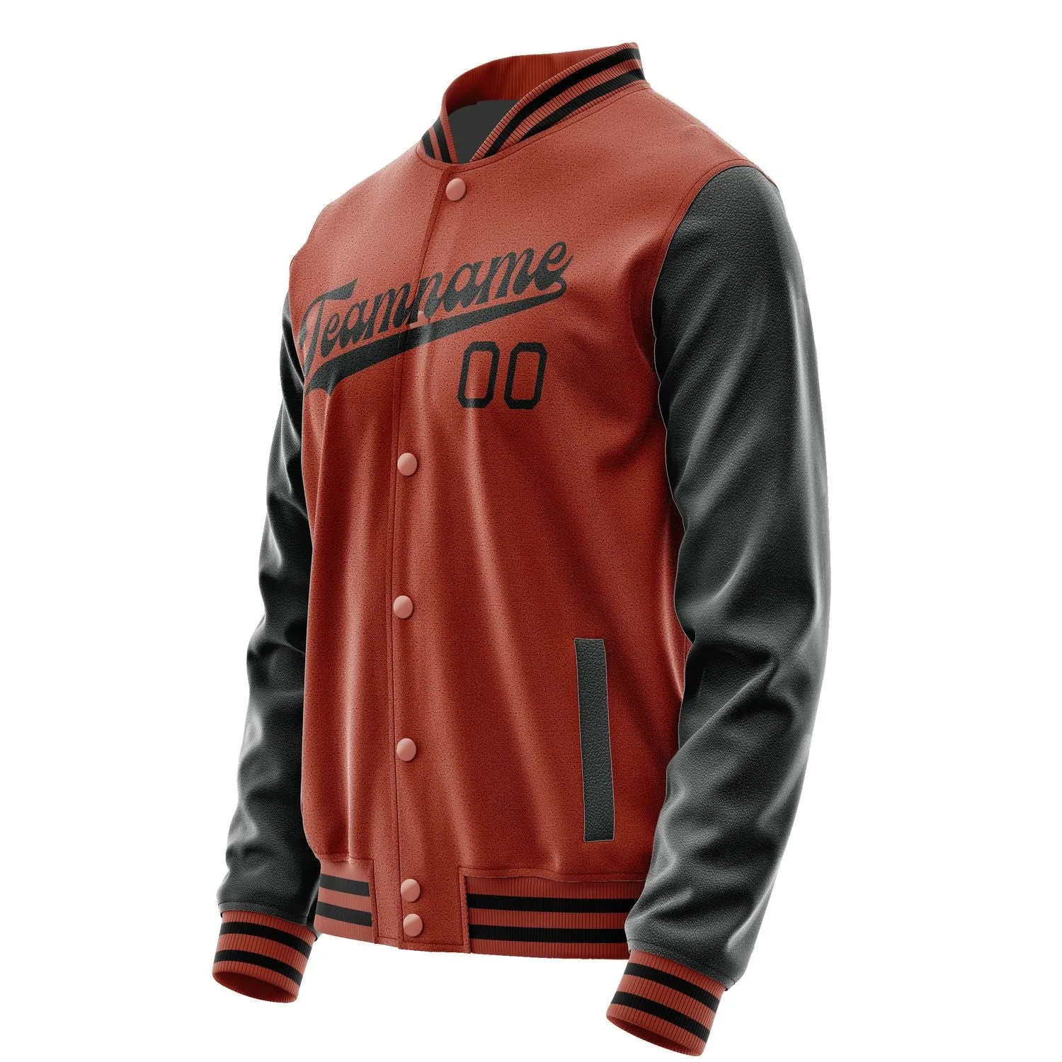 Custom Coral Red Black Jacket