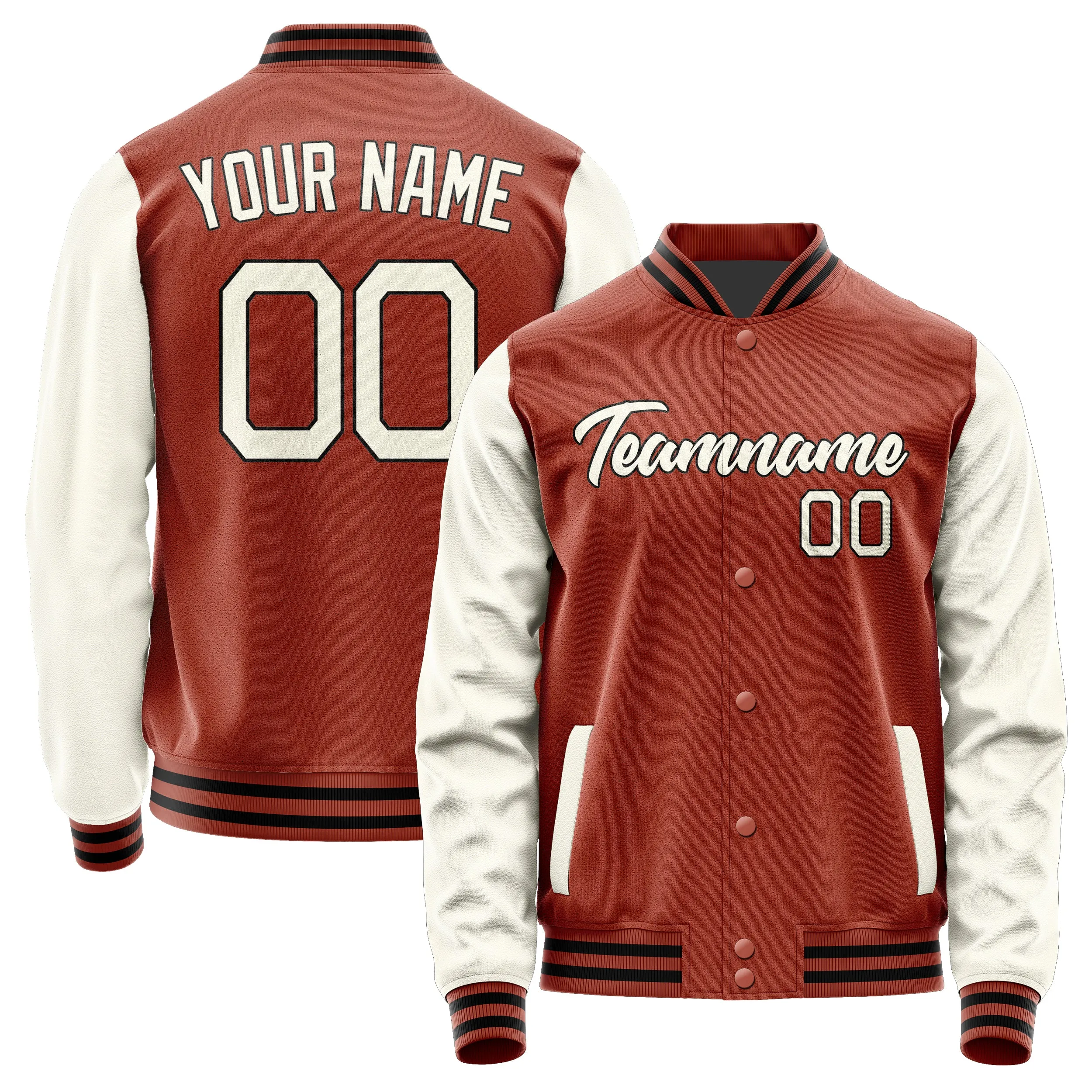Custom Coral Red Cream Jacket
