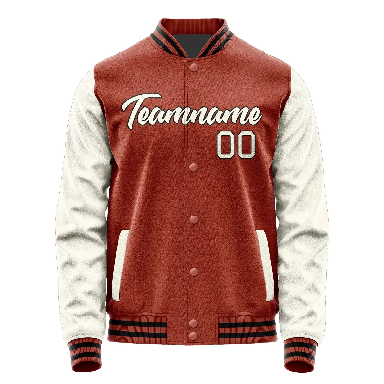 Custom Coral Red Cream Jacket