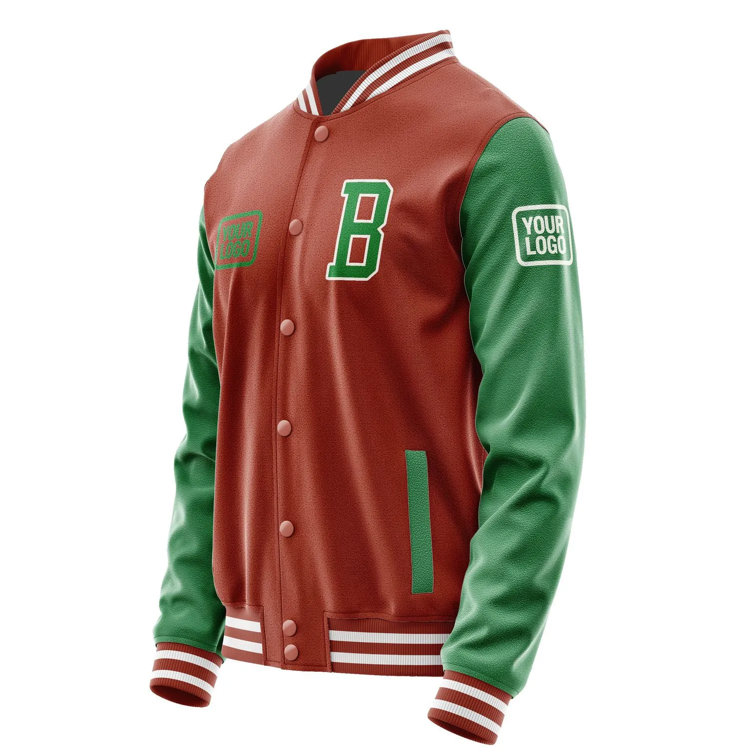 Custom Coral Red Emerald Green Jacket