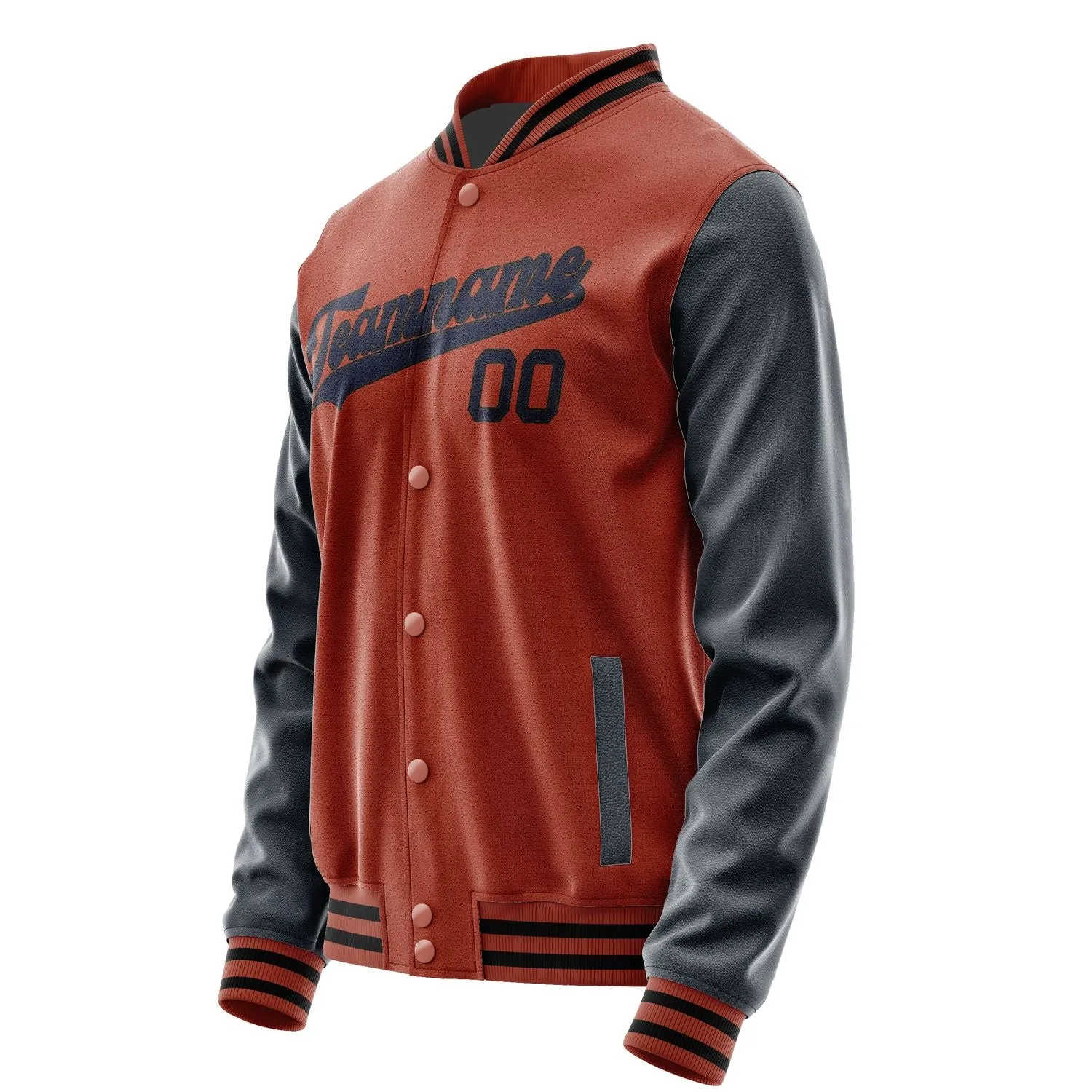 Custom Coral Red Navy Jacket