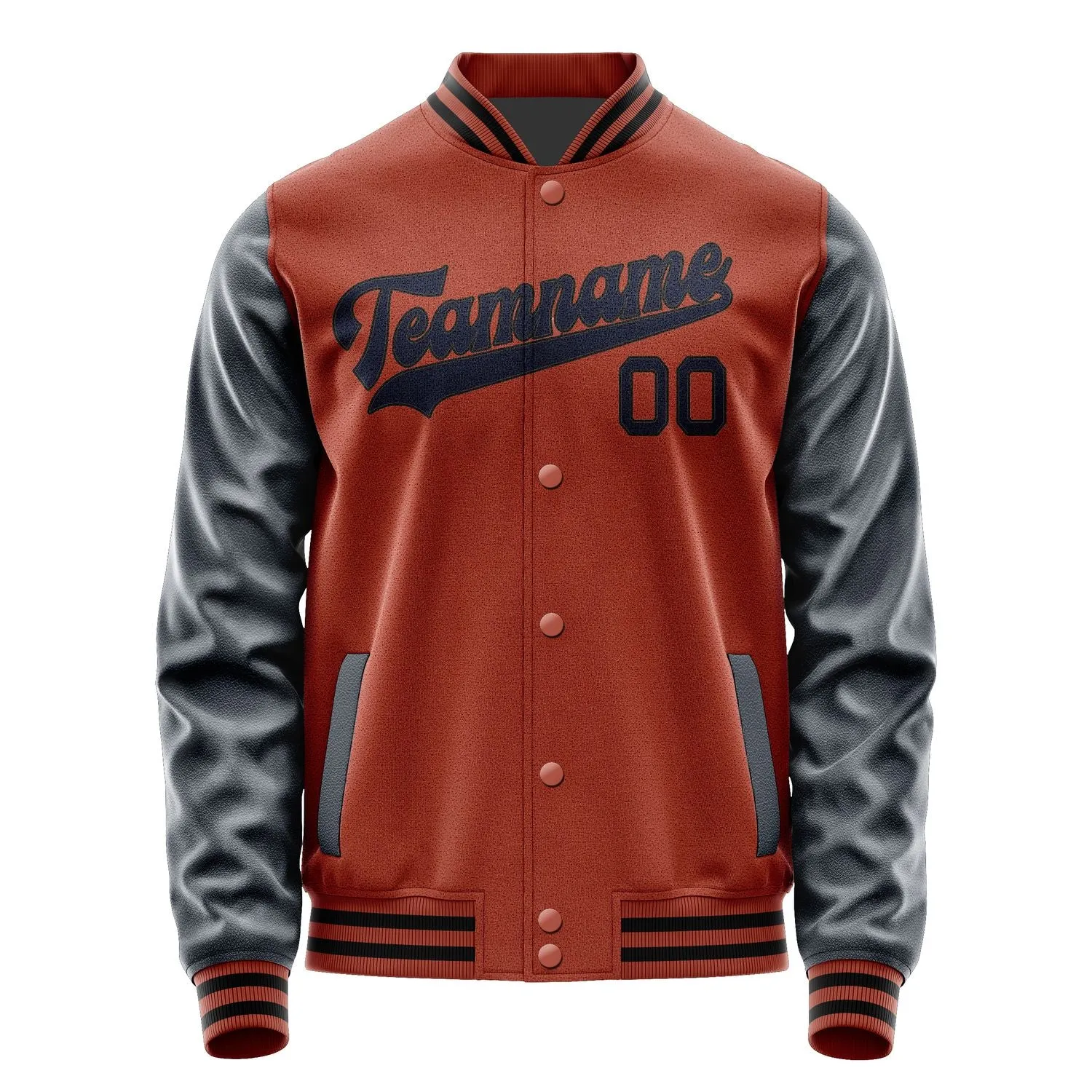 Custom Coral Red Navy Jacket