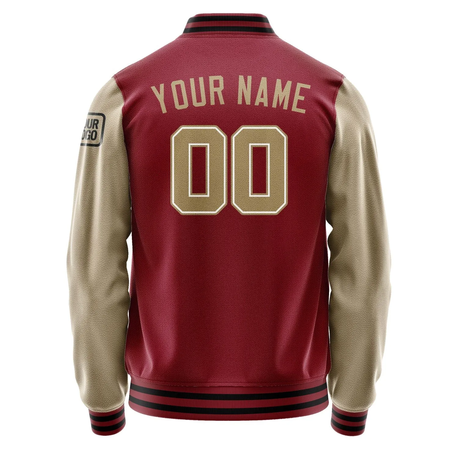 Custom Crimson Red Light Khaki Jacket