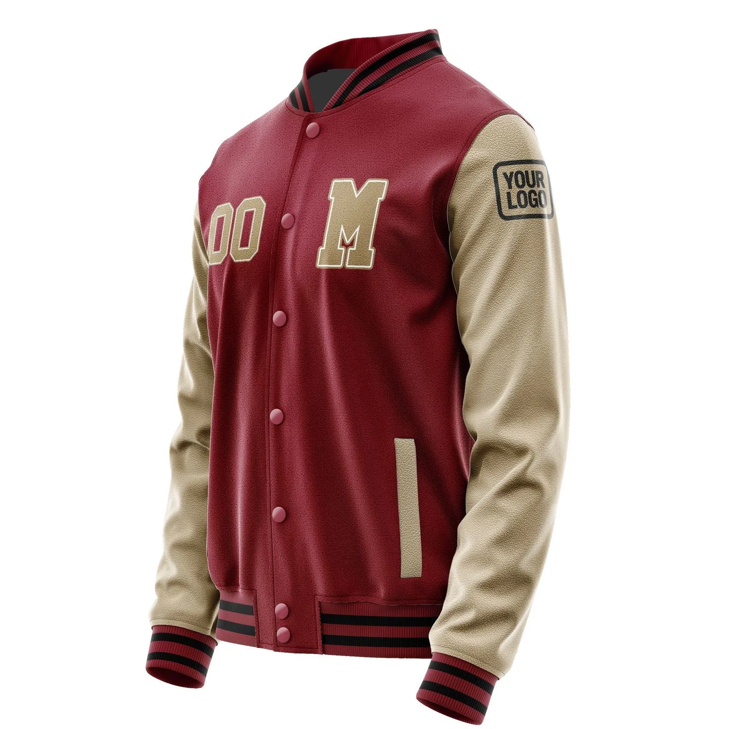 Custom Crimson Red Light Khaki Jacket