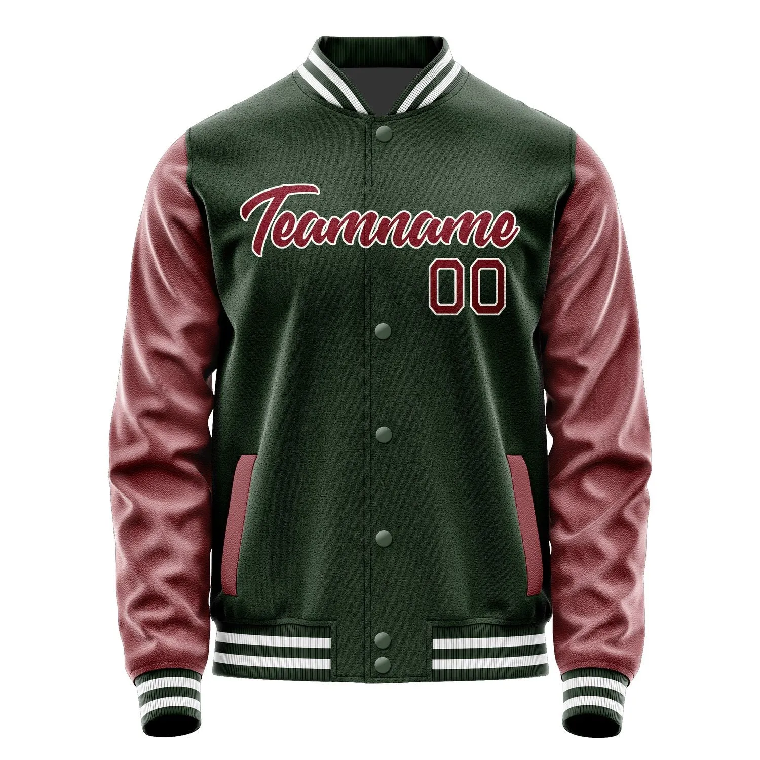 Custom Dark Green Crimson Red Jacket