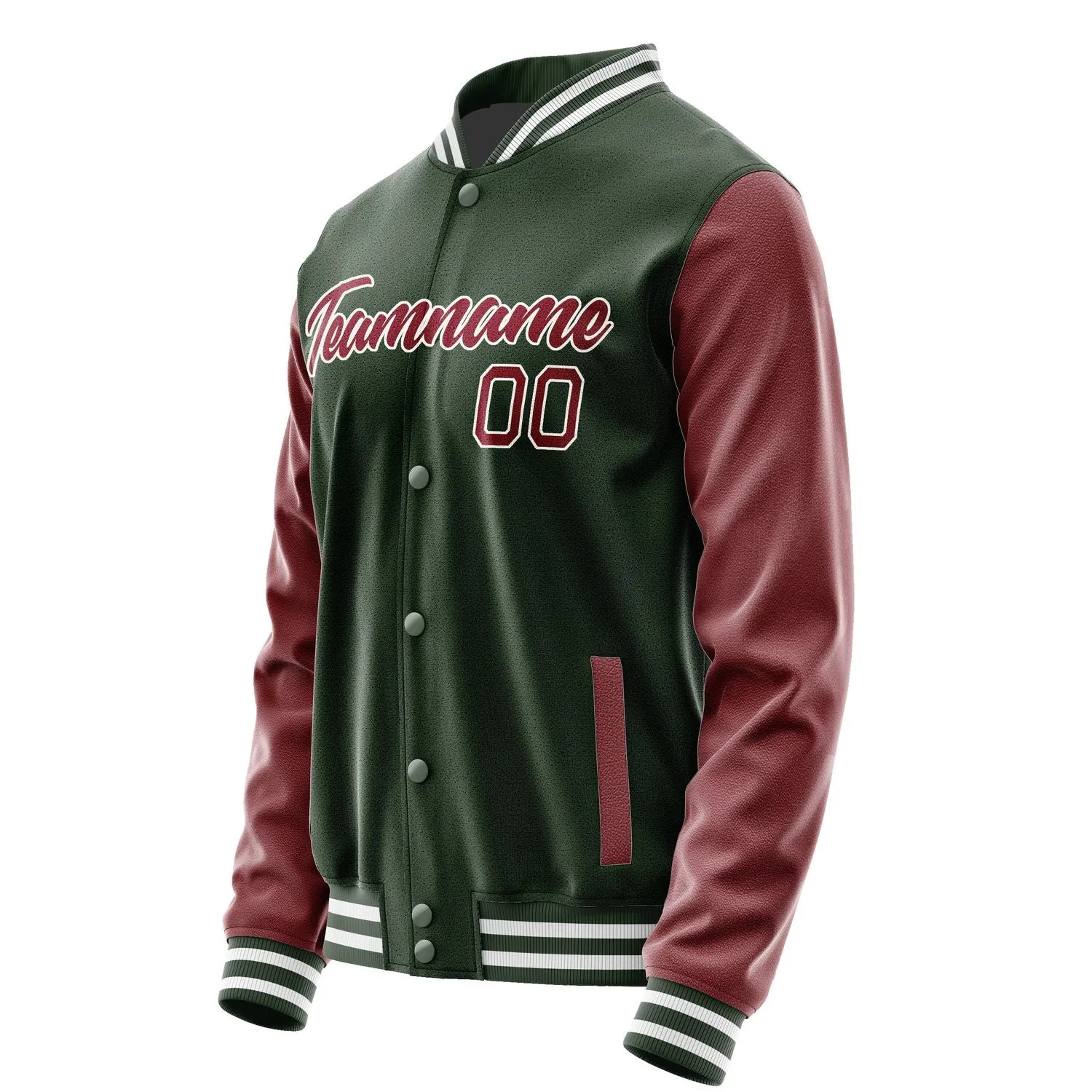 Custom Dark Green Crimson Red Jacket