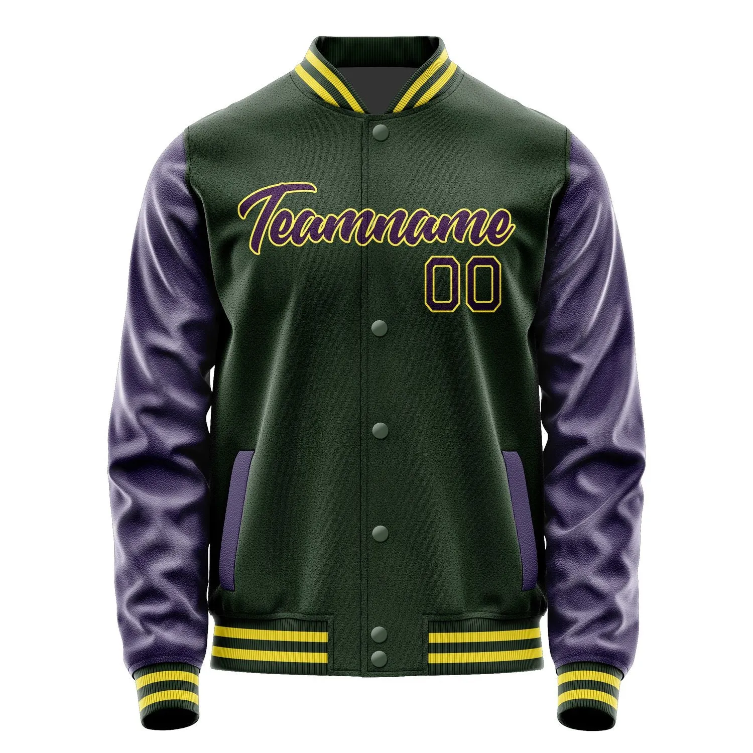 Custom Dark Green Purple Jacket