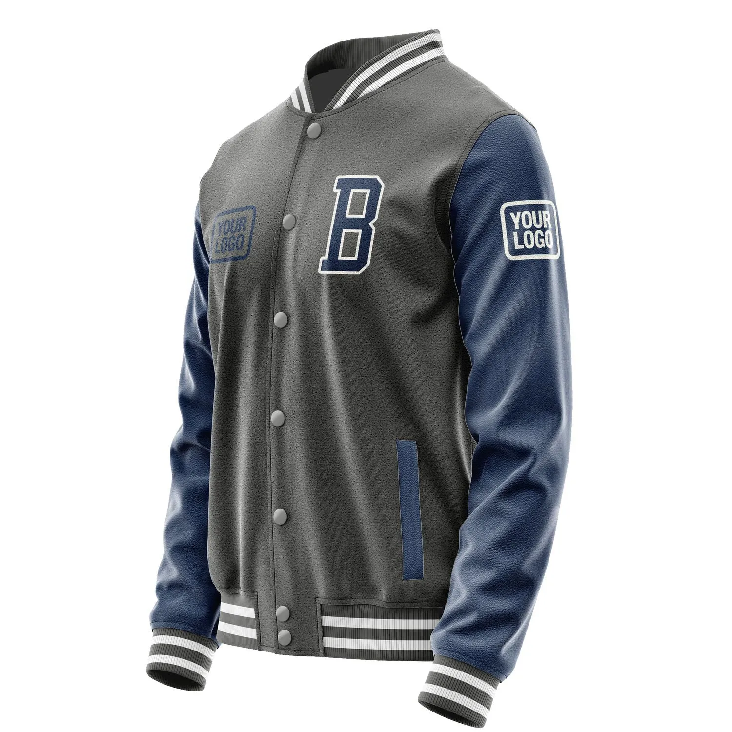 Custom Dark Grey Blue Jacket