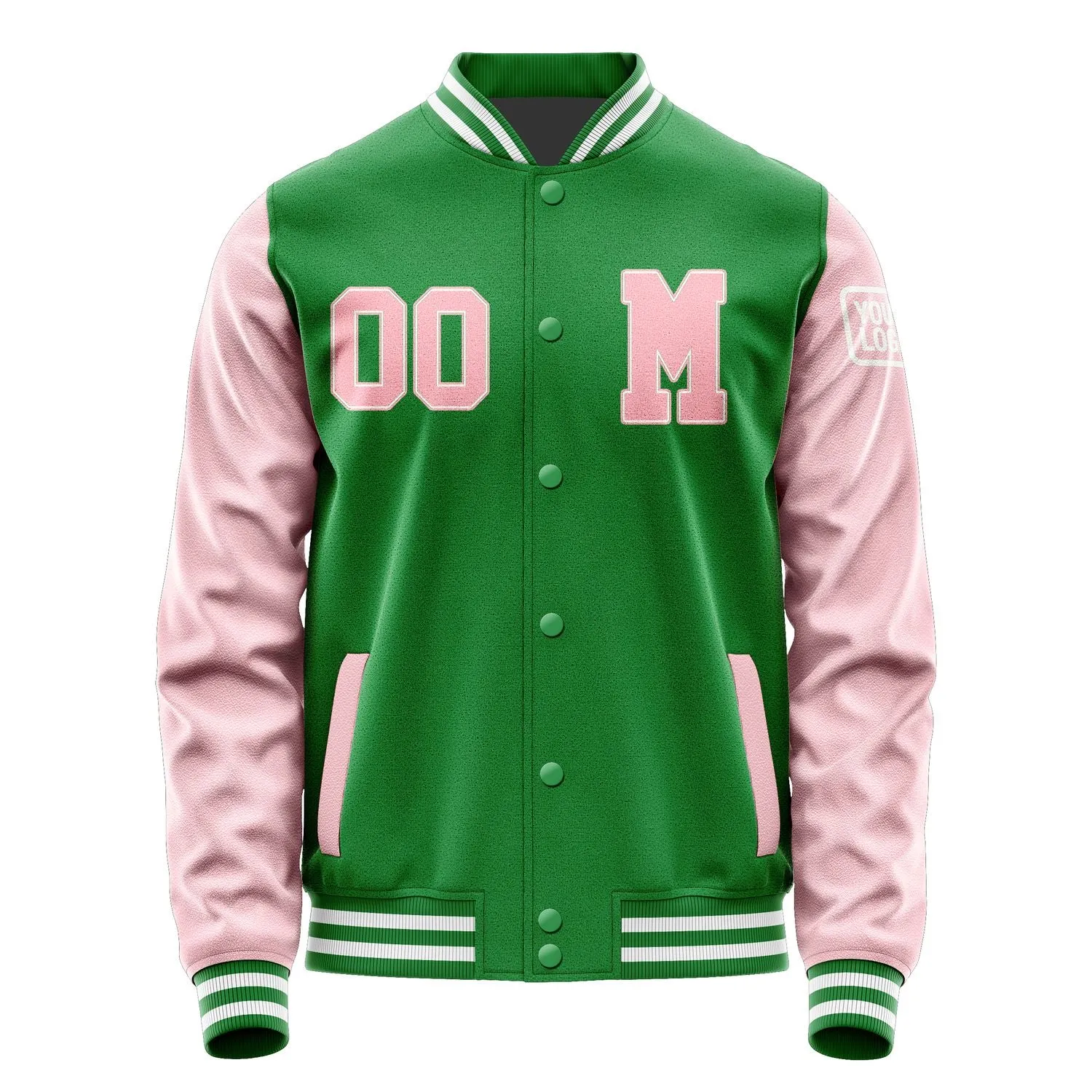 Custom Emerald Green Light Pink Jacket