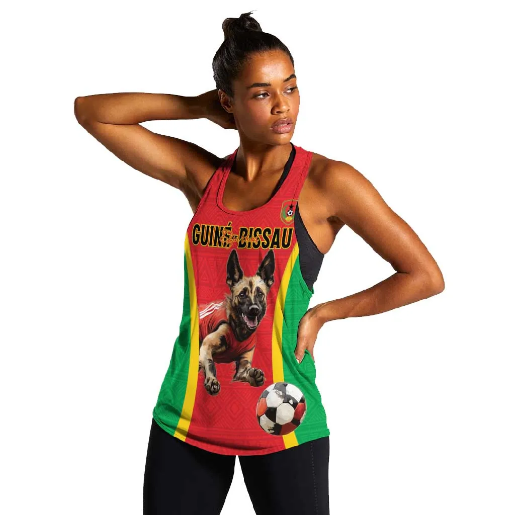 Custom Guinea-Bissau Football Women Racerback Tank Go Djurtus Go LT15