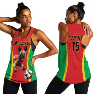 Custom Guinea-Bissau Football Women Racerback Tank Go Djurtus Go LT15