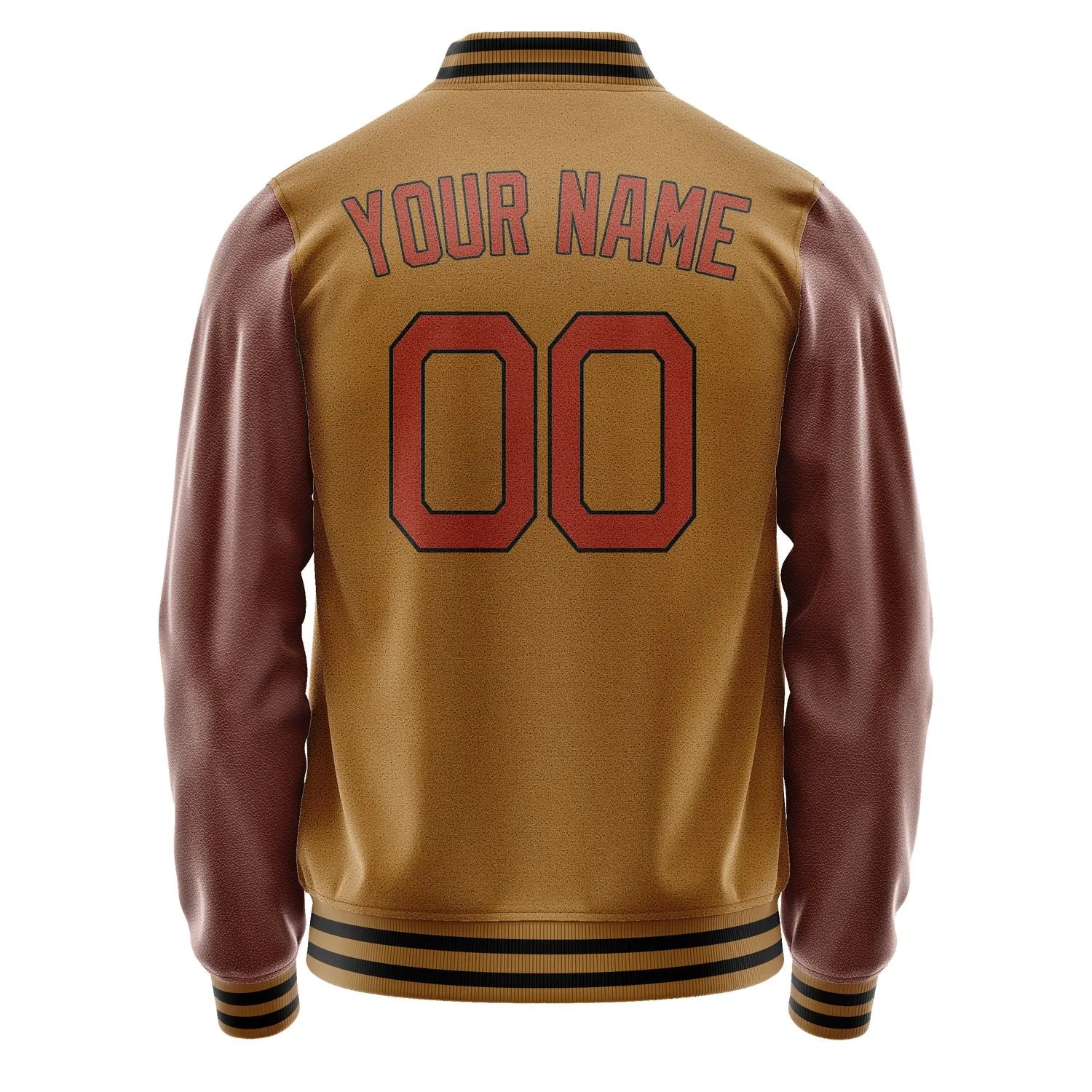 Custom Khaki Coral Red Jacket
